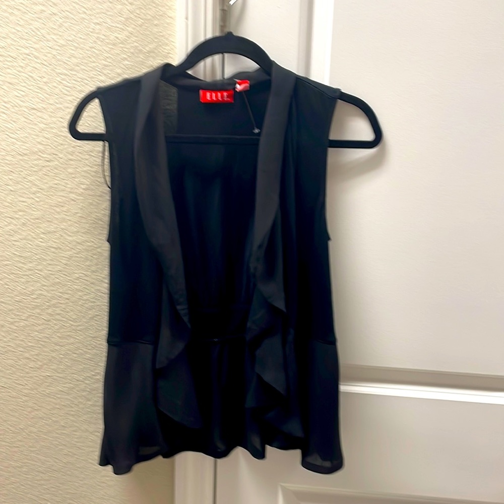 Elle cardigan vest with chiffon detailing. Size S